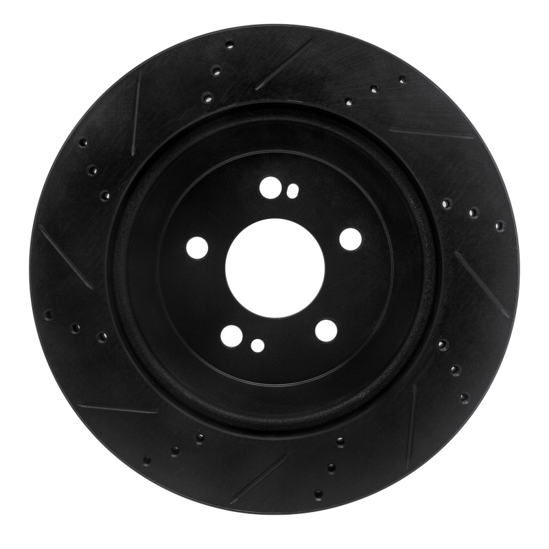 Mercedes-Benz S550 Brake Rotor (1) - Rear Right - R1 Concepts - Drilled & Slotted - Black - `15-`21